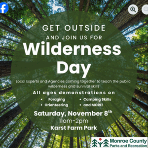 Wilderness Day (presented by Monroe County Parks & Recreation) @ Karst Farm Park (by the start of the disc golf course), 2450 S Endwright Rd., Bloomington