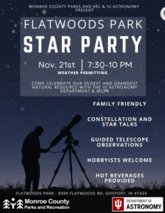 Flatwoods Park Star Party (weather permitting) @ Flatwoods Park, 9499 Flatwoods Rd, Gosport